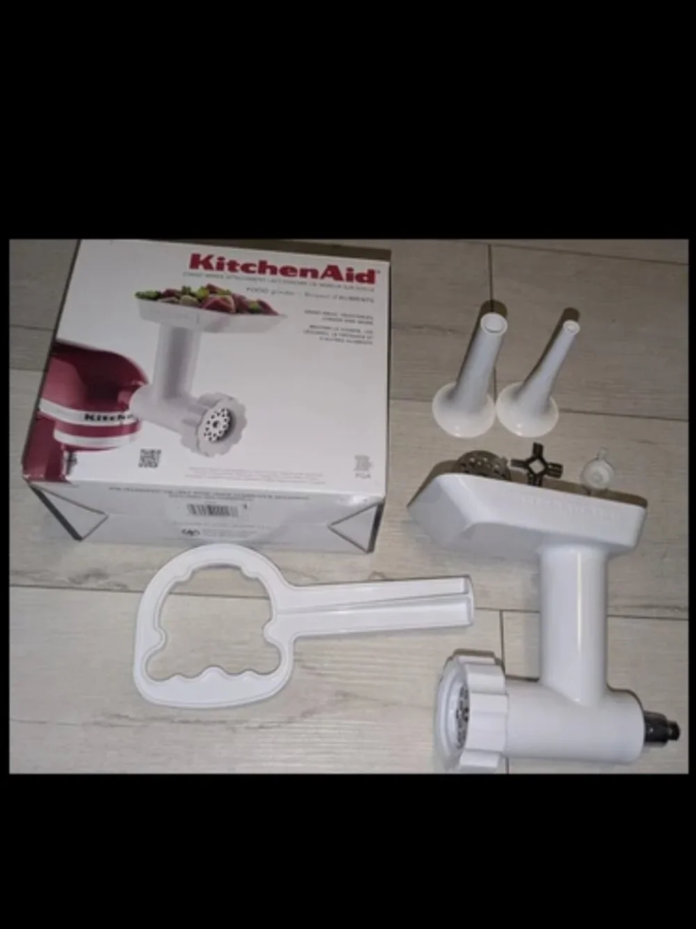 KitchenAid Food Grinder Stand Mixer Attachment White Model FGA